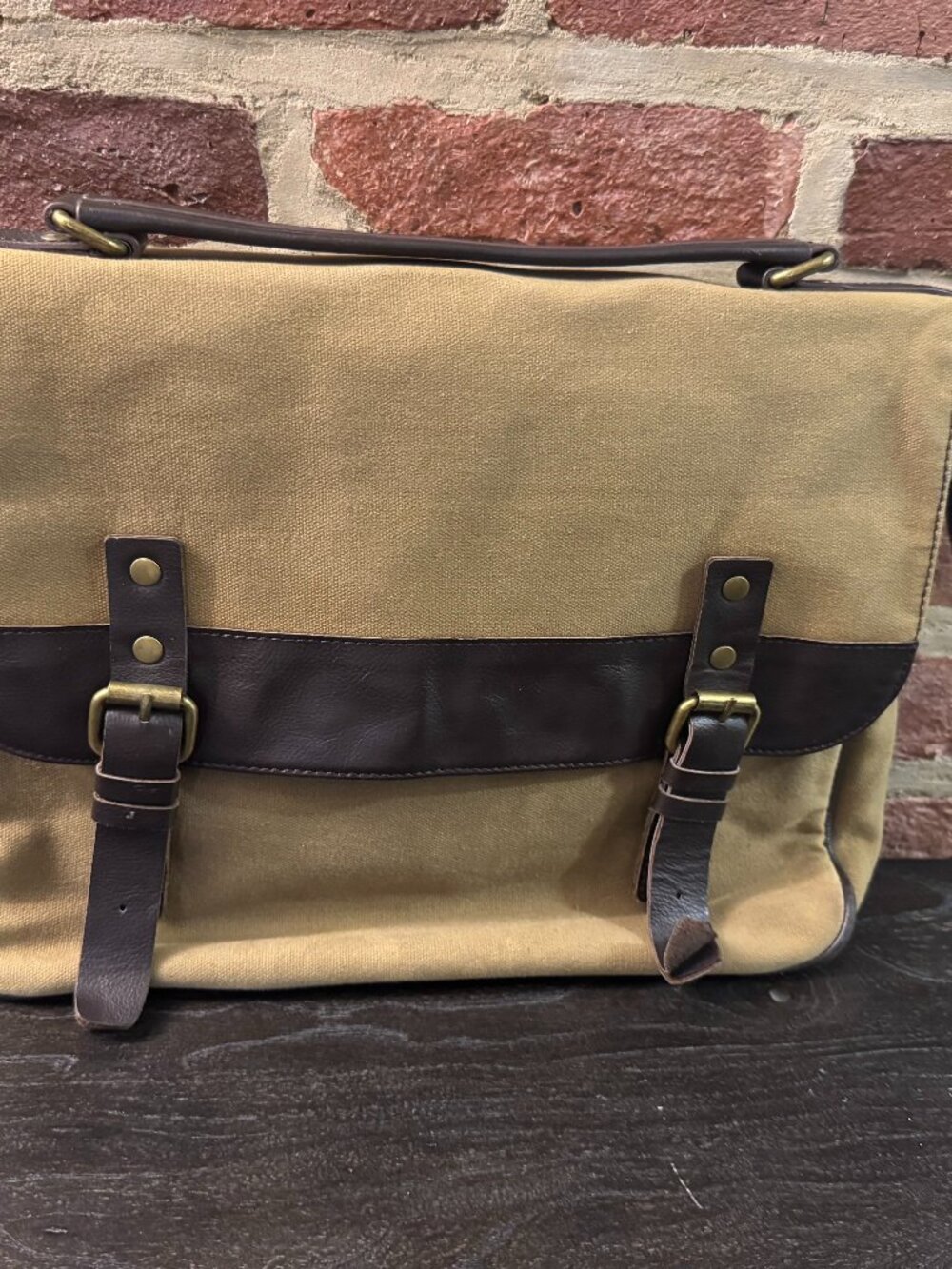 ALDO Bogata Canvas Messenger Bag – Tan & Brown
